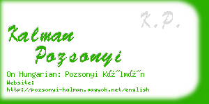 kalman pozsonyi business card